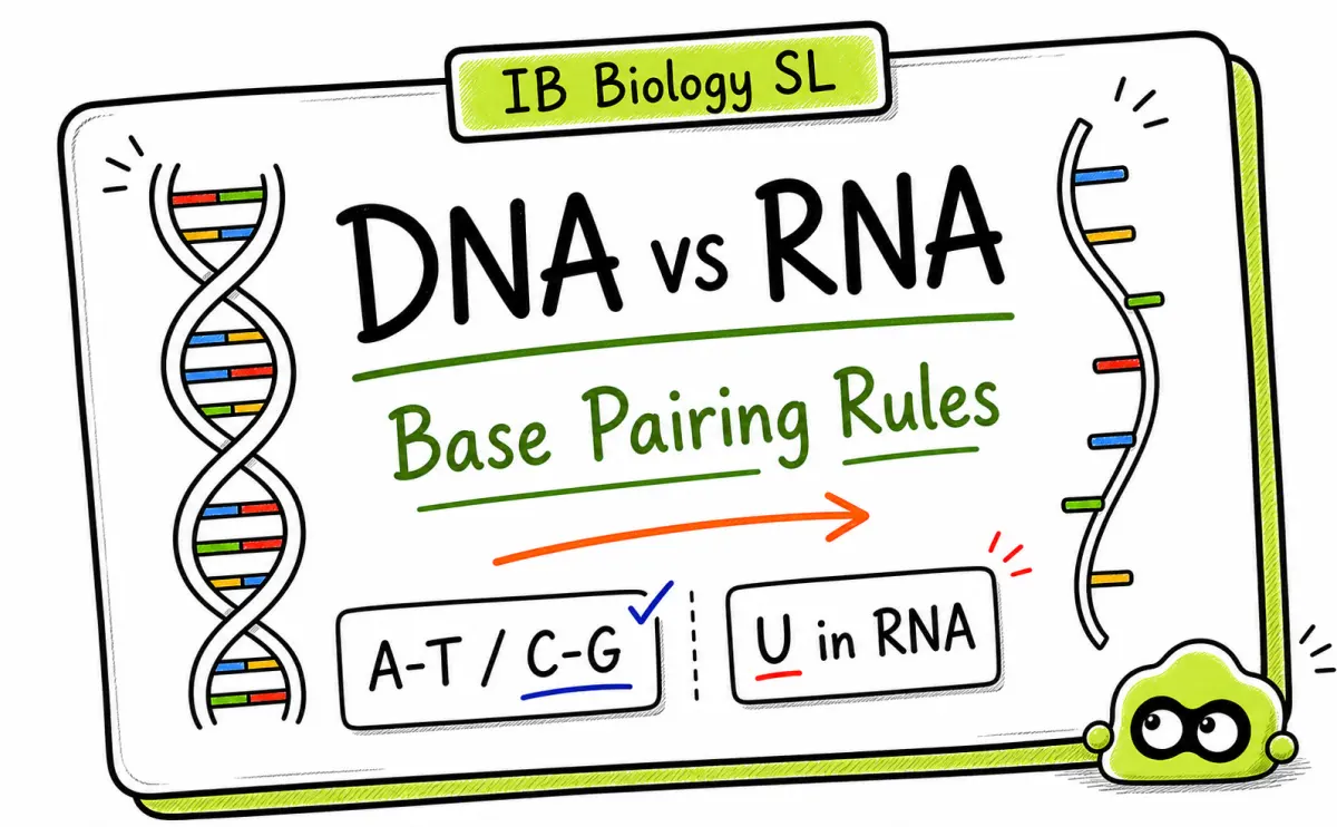 IB Biology DNA and RNA Structure: Chargaff's Rule and Base Pairing