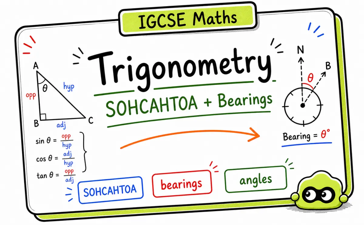 IGCSE Maths Trigonometry: SOHCAHTOA and Bearings