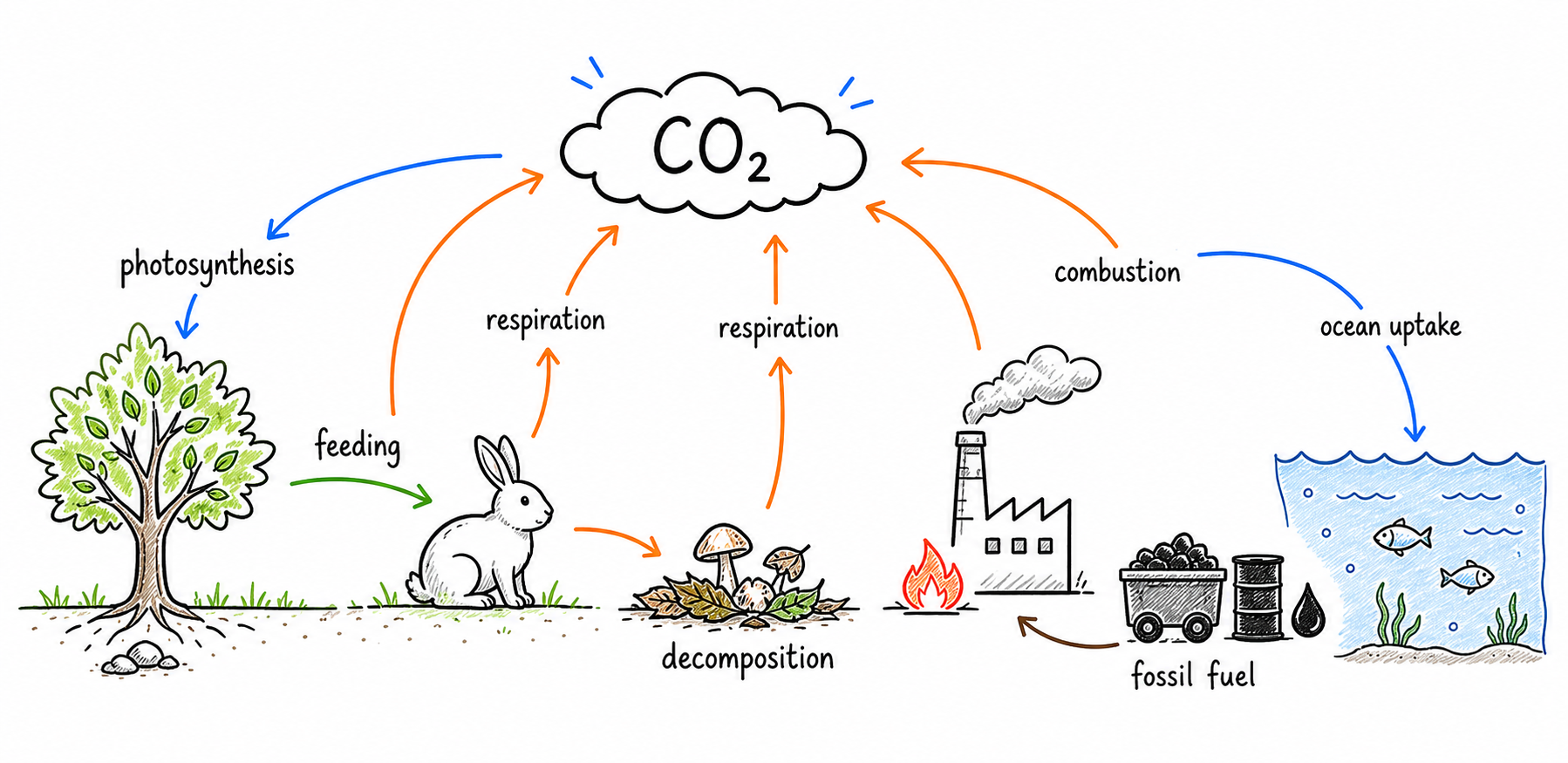 Carbon cycle clean explainer