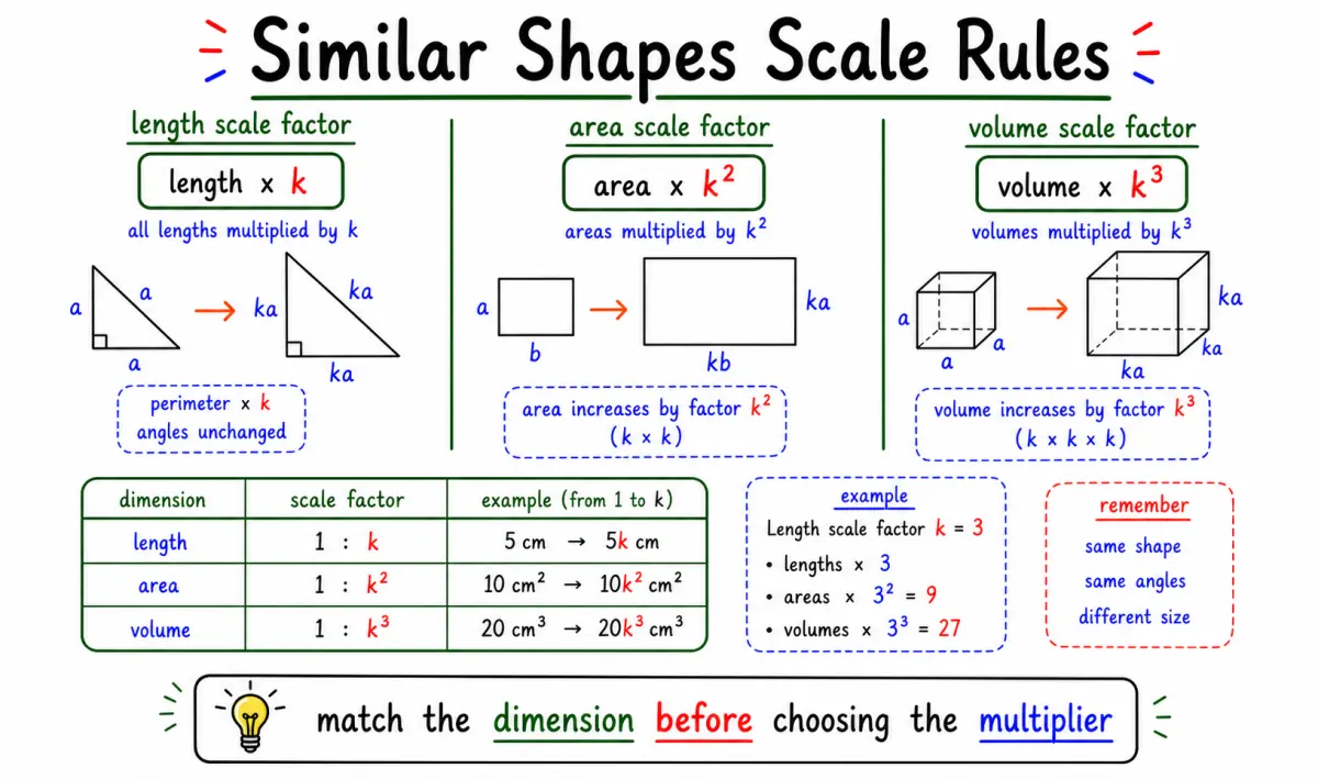IGCSE Maths Similar Shapes: Scale Factors, Area, and Volume study diagram