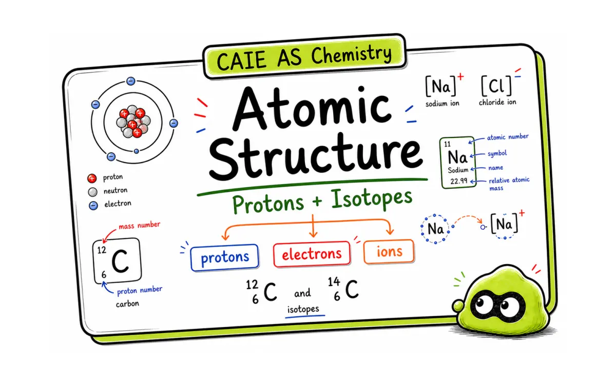 CAIE AS Chemistry Atomic Structure: Protons, Electrons, Isotopes, and Ions