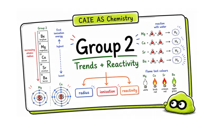 CAIE AS Chemistry Group 2: Atomic Radius, Ionisation Energy, and Reactivity