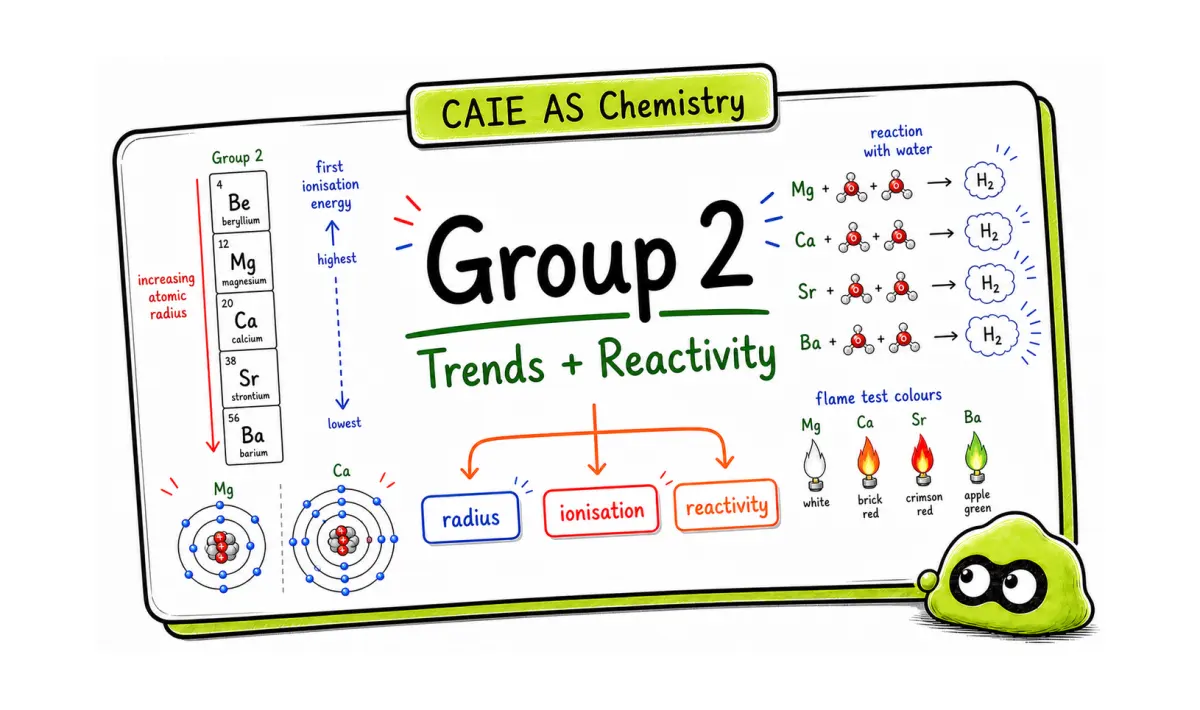 CAIE AS Chemistry Group 2: Atomic Radius, Ionisation Energy, and Reactivity