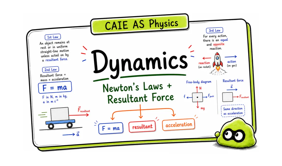CAIE AS Physics Dynamics: Newton's Laws, Resultant Force, and Acceleration