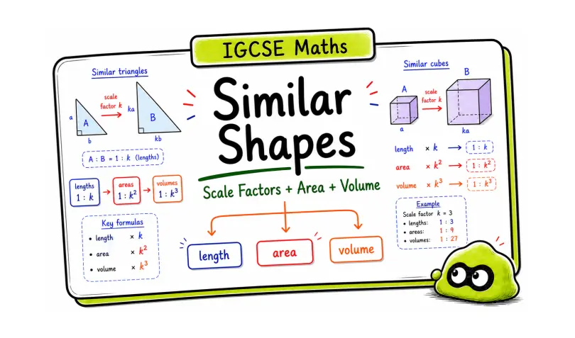 IGCSE Maths Similar Shapes: Scale Factors, Area, and Volume