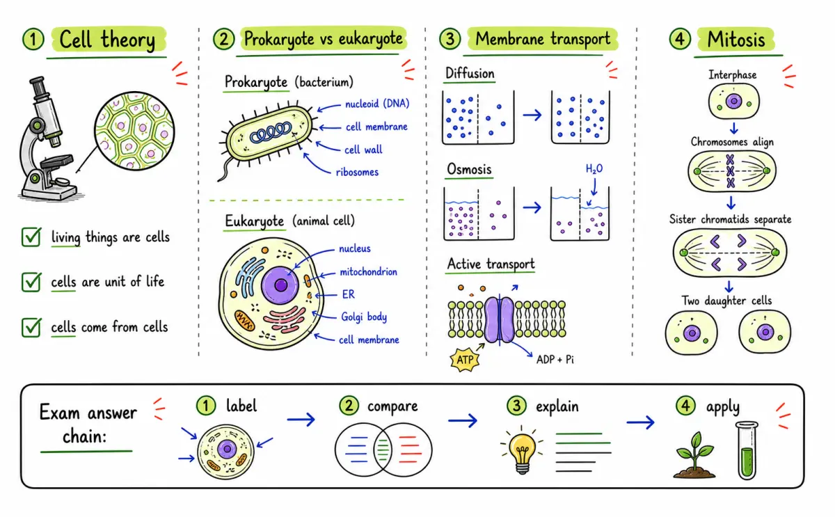 IB Biology SL Cell Biology study diagram