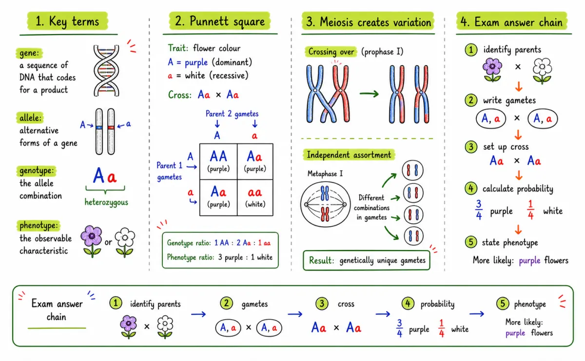 IB Biology SL Genetics study diagram