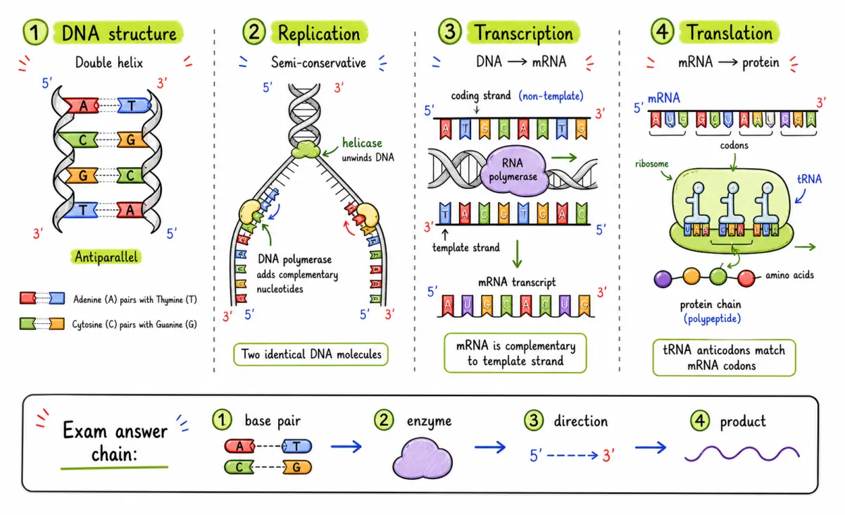 IB Biology SL Nucleic Acids study diagram