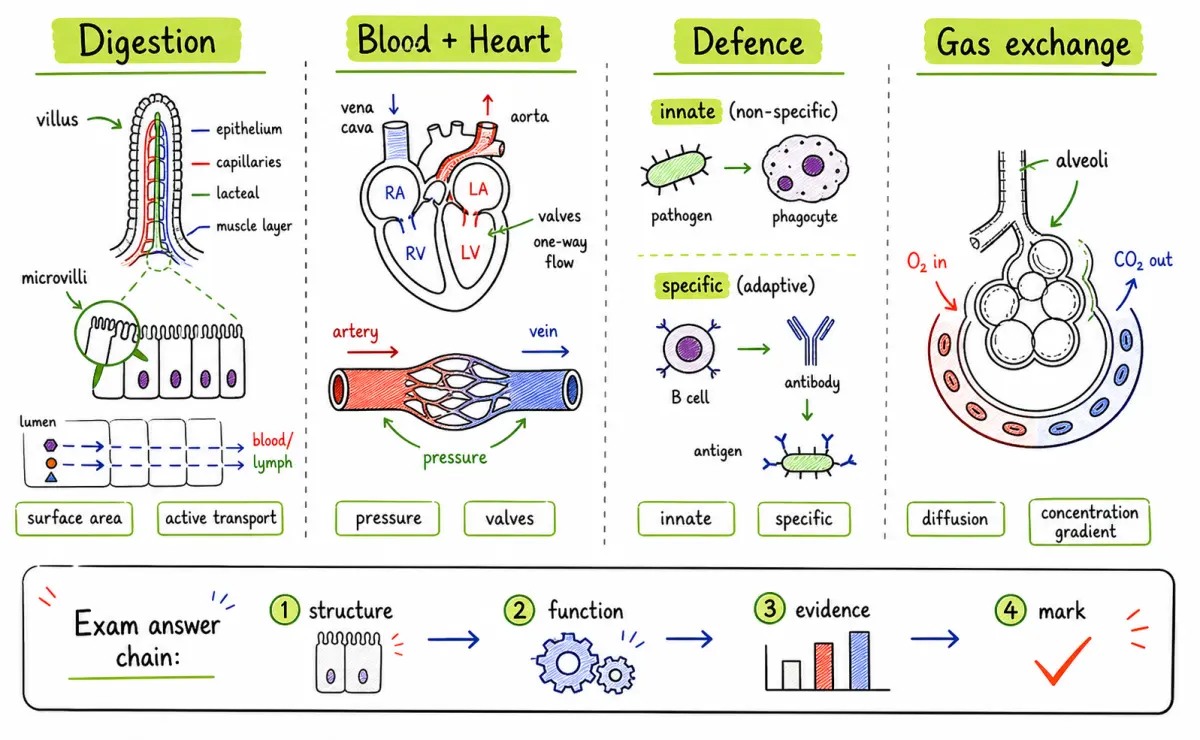 IB Biology SL Human Physiology systems map
