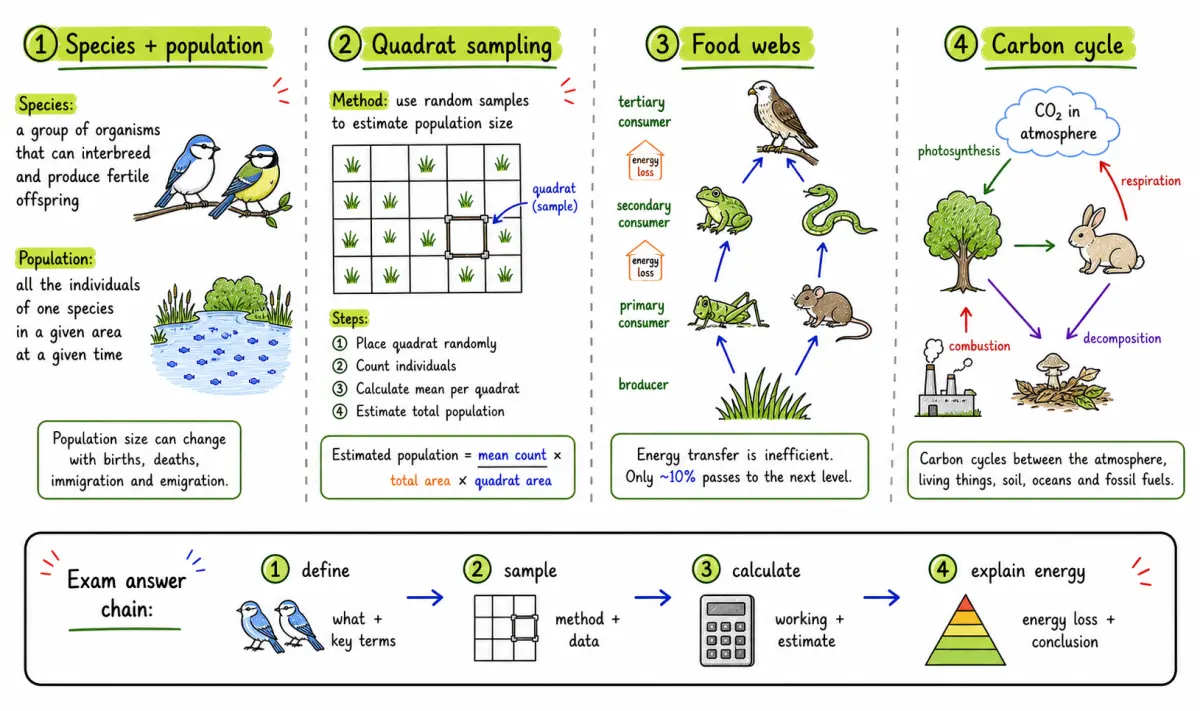 IB Biology SL Species and Ecosystems study diagram