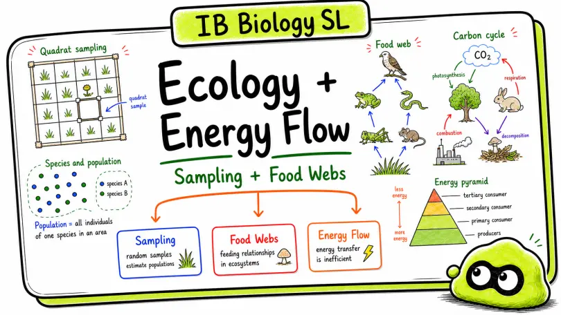 IB Biology SL Ecology: Populations, Sampling, Food Webs, and Energy Flow