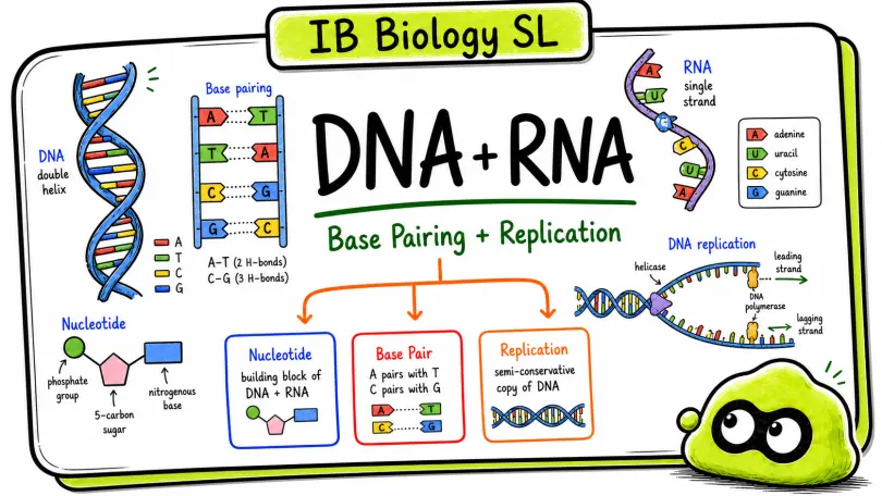 IB Biology SL Nucleic Acids: DNA, RNA, Base Pairing, and Replication
