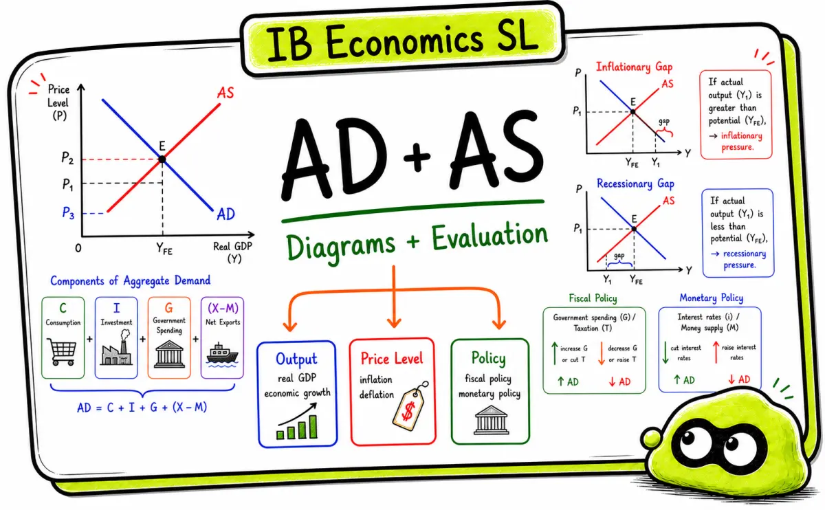 IB Economics SL Aggregate Demand and Aggregate Supply: Diagrams, Shifts, and Evaluation