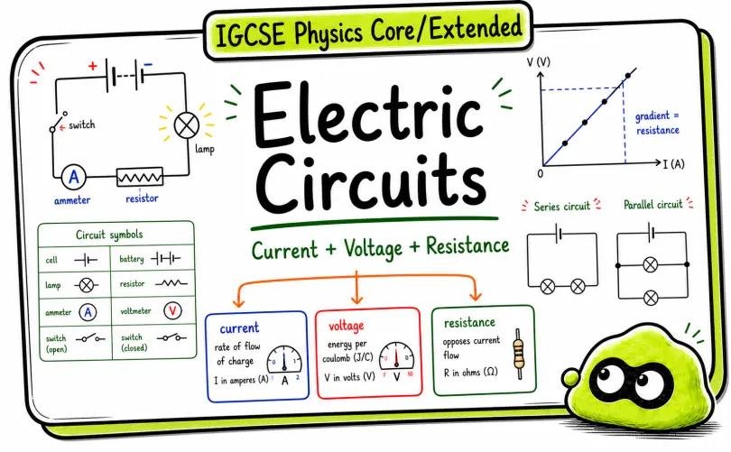 IGCSE Physics Electric Circuits: Current, Voltage, Resistance, and Series/Parallel Rules