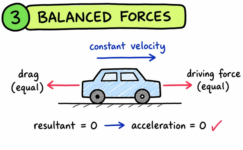 A-Level Physics balanced forces and constant velocity