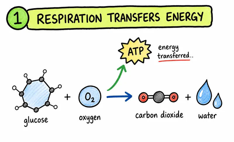 IB Biology aerobic respiration equation and energy transfer to ATP