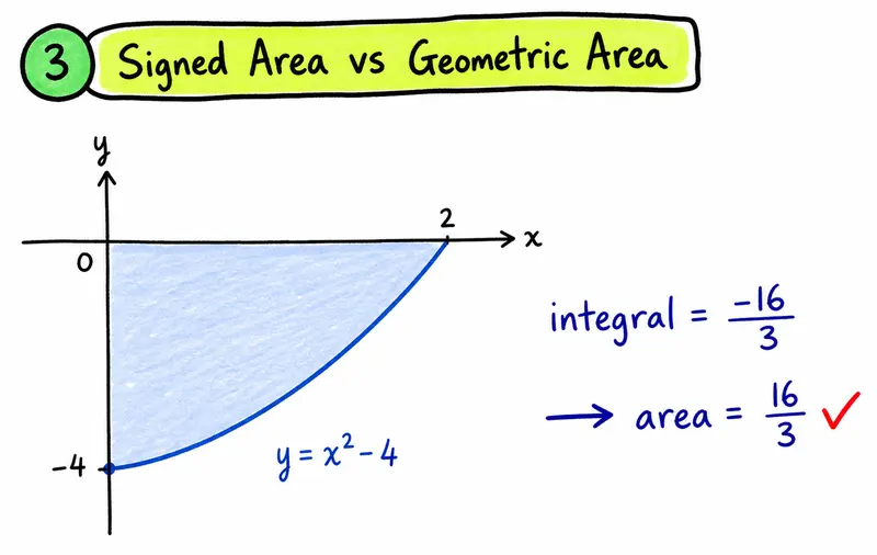 IB Maths AA signed area versus geometric area