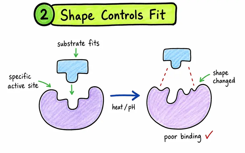 IB Biology enzyme active site shape and denaturation