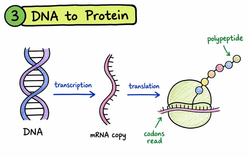 IB Biology transcription translation DNA to protein