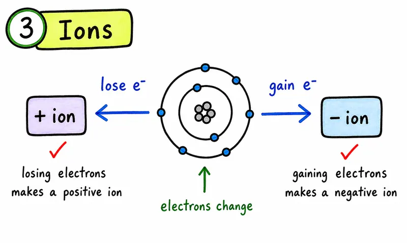 CAIE AS Chemistry hand-drawn ions gain lose electrons guide