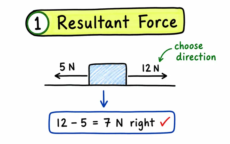 CAIE AS Physics hand-drawn resultant force direction guide