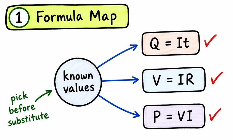 CAIE AS Physics electricity hand-drawn formula map guide