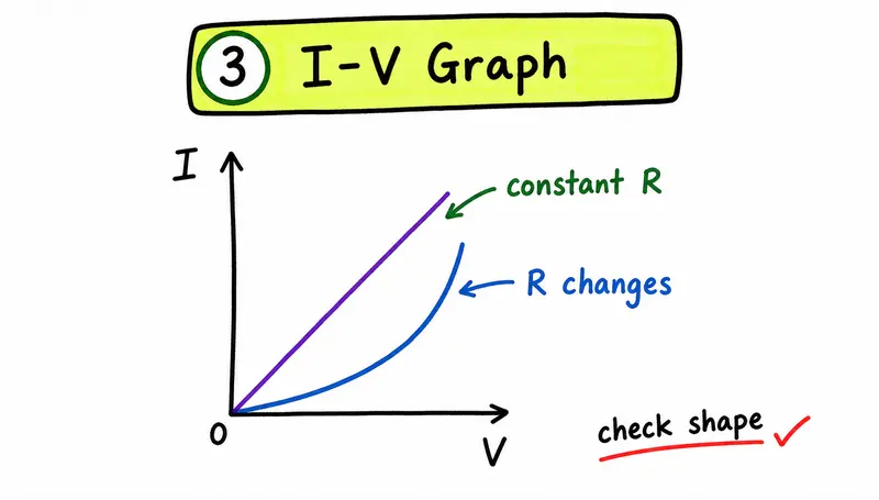 CAIE AS Physics electricity hand-drawn I-V graph resistance shape guide
