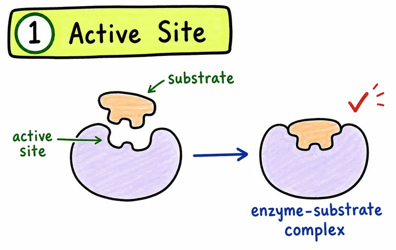 IB Biology SL hand-drawn enzyme active site substrate complex guide