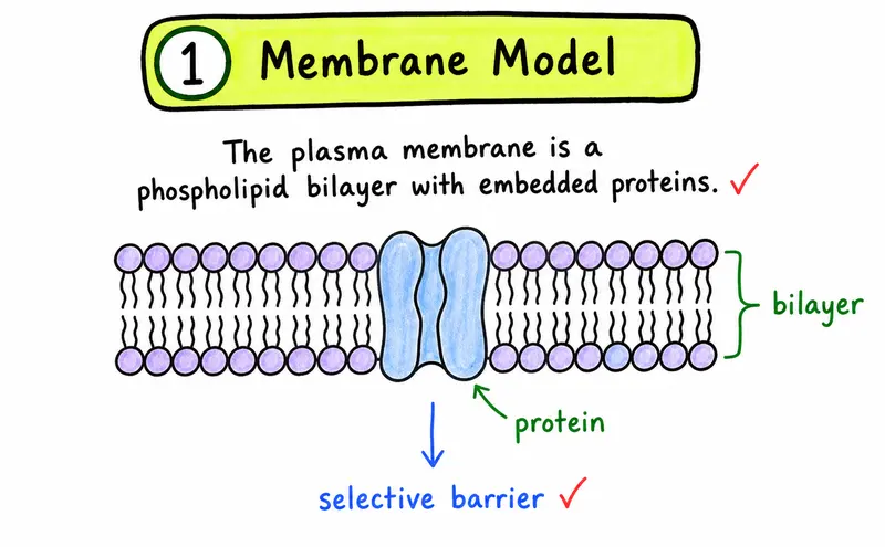 IB Biology SL hand-drawn plasma membrane phospholipid bilayer guide