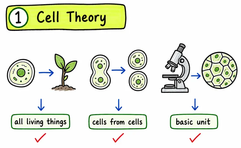 IB Biology SL hand-drawn cell theory basic unit cells from cells guide