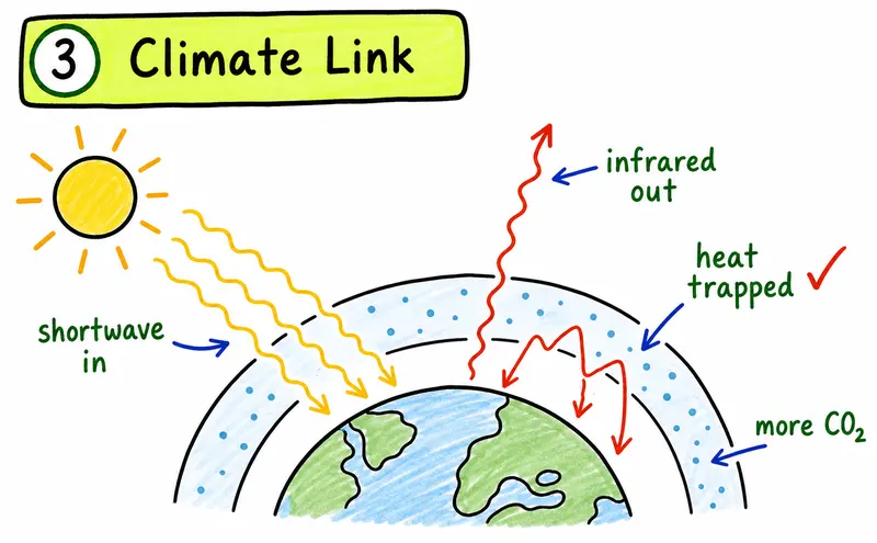 IB Biology SL ecology hand-drawn greenhouse effect climate link guide