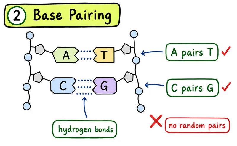 IB Biology SL nucleic acids hand-drawn base pairing hydrogen bonds guide
