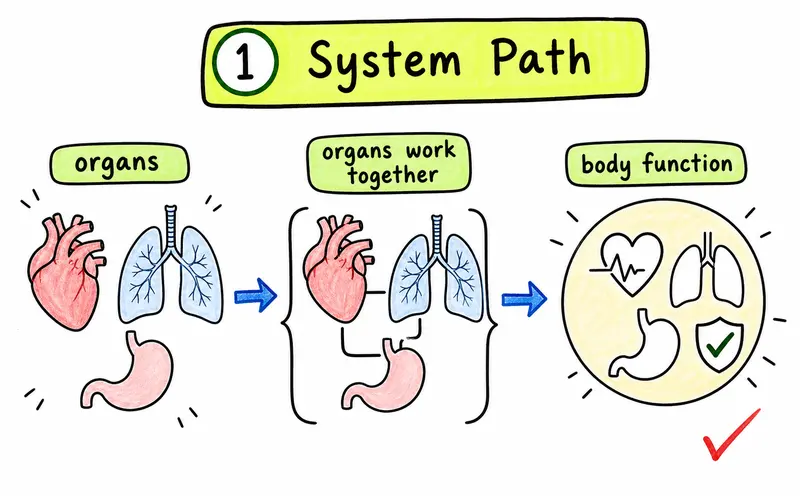 IB Biology SL human physiology hand-drawn organ system function guide