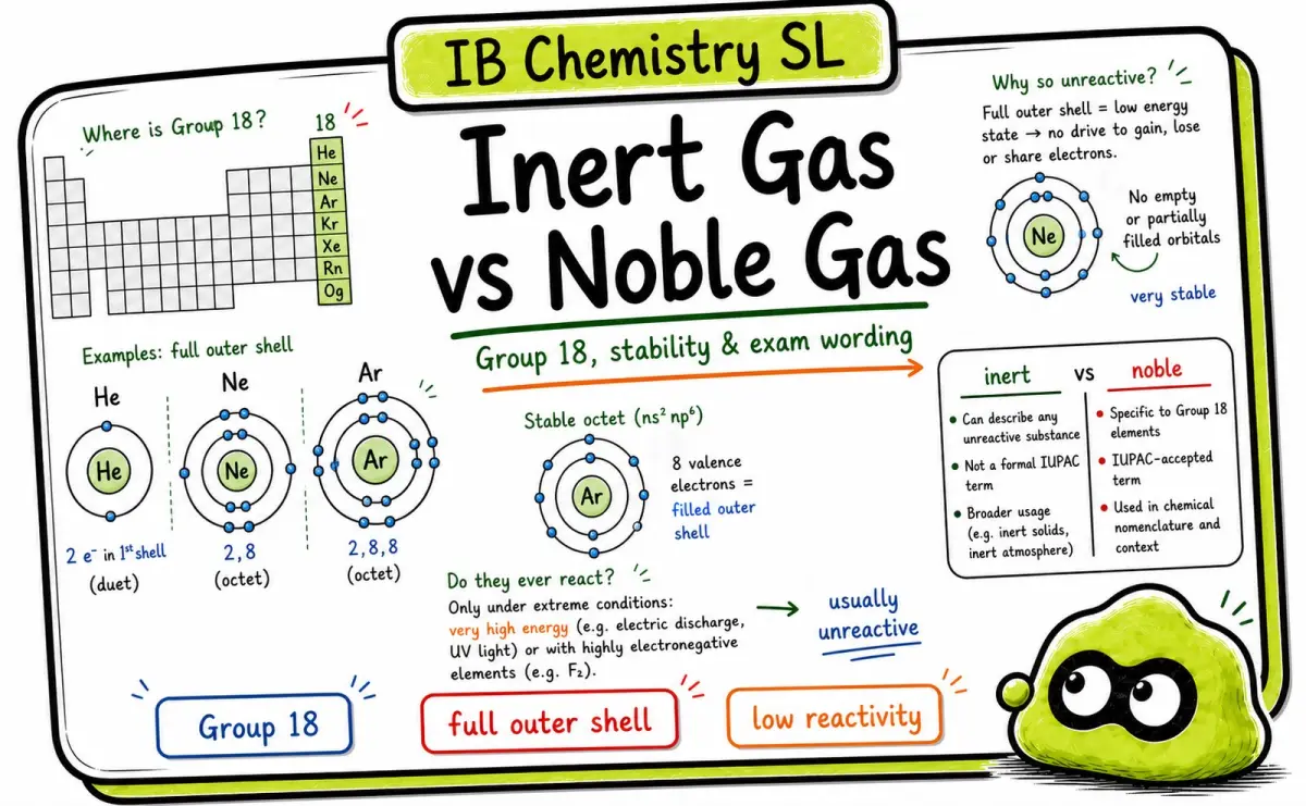 Inert Gas vs Noble Gas: IB Chemistry Group 18 Guide