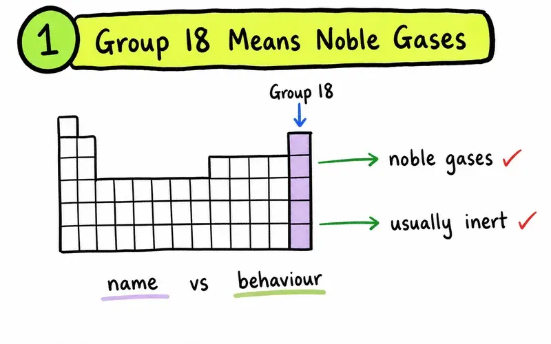 IB Chemistry Group 18 noble gases and inert gas wording diagram