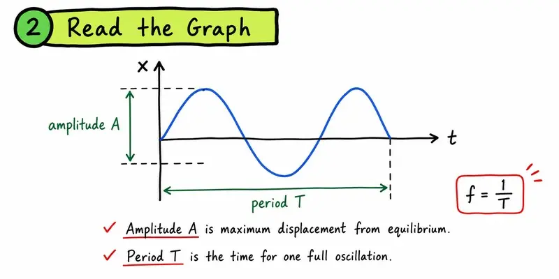 IB Physics simple harmonic motion amplitude period and frequency graph