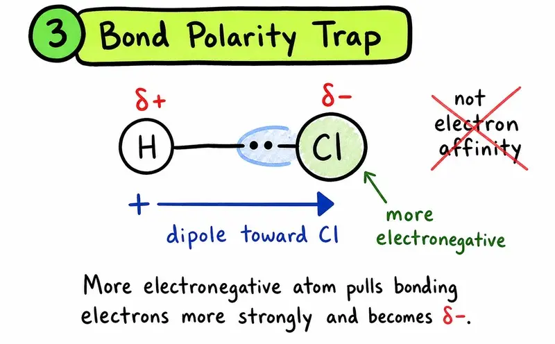 IB Chemistry electronegativity and bond polarity exam wording diagram