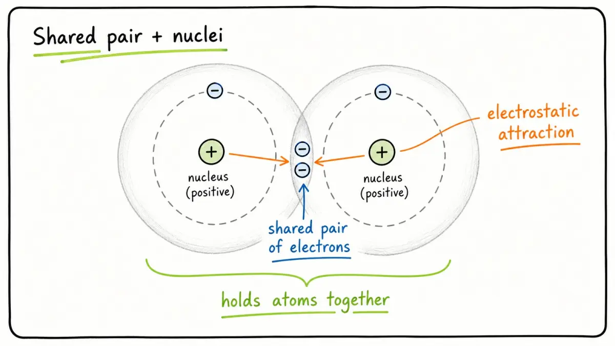 CAIE A-Level Chemistry covalent bond shared pair and nuclei diagram
