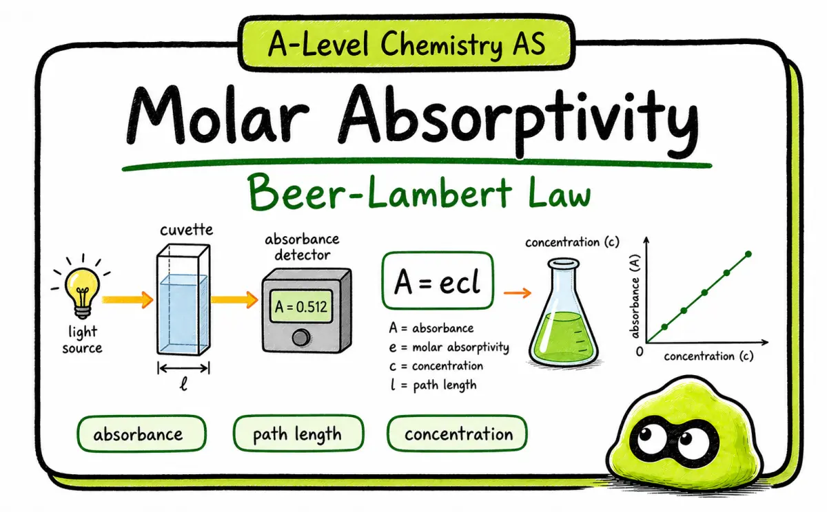 Molar Absorptivity in A-Level Chemistry: Beer-Lambert Law