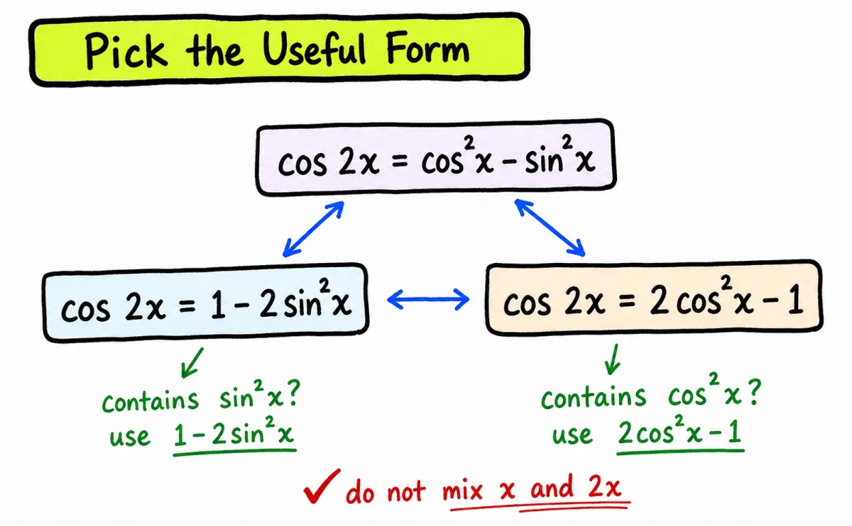 Double angle identities study card