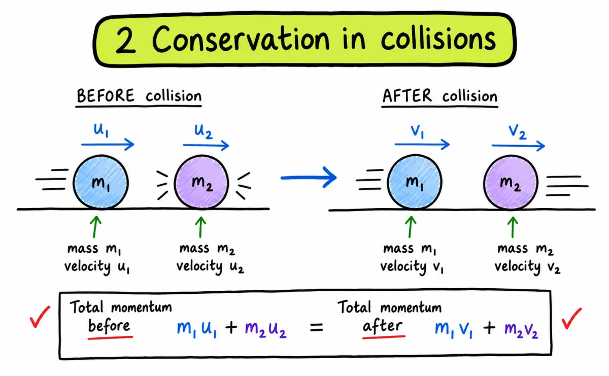 IB Physics conservation of momentum before and after collision