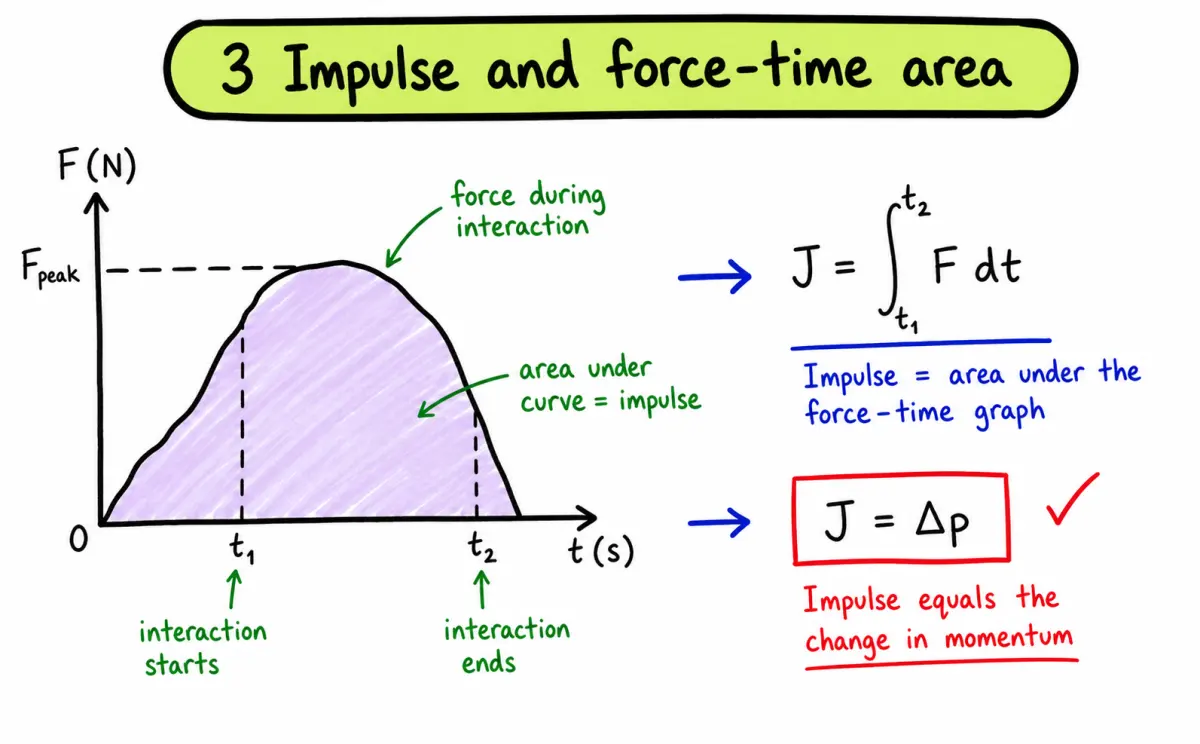 IB Physics impulse force-time graph and change in momentum