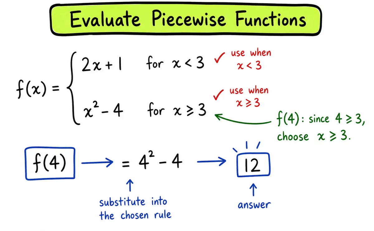 Evaluating a piecewise function