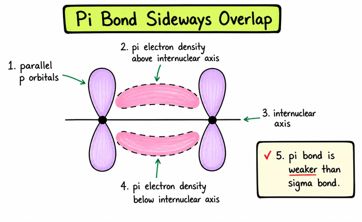 Pi bond sideways orbital overlap