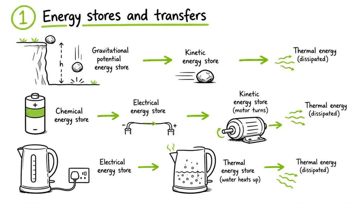 Energy stores and transfer pathways
