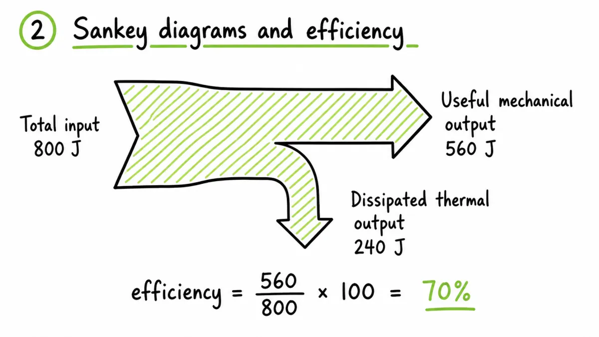 Sankey diagram and efficiency calculation