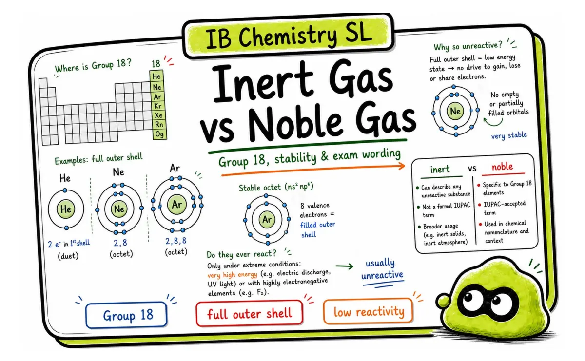 Inert Gas vs Noble Gas: IB Chemistry Group 18 Guide