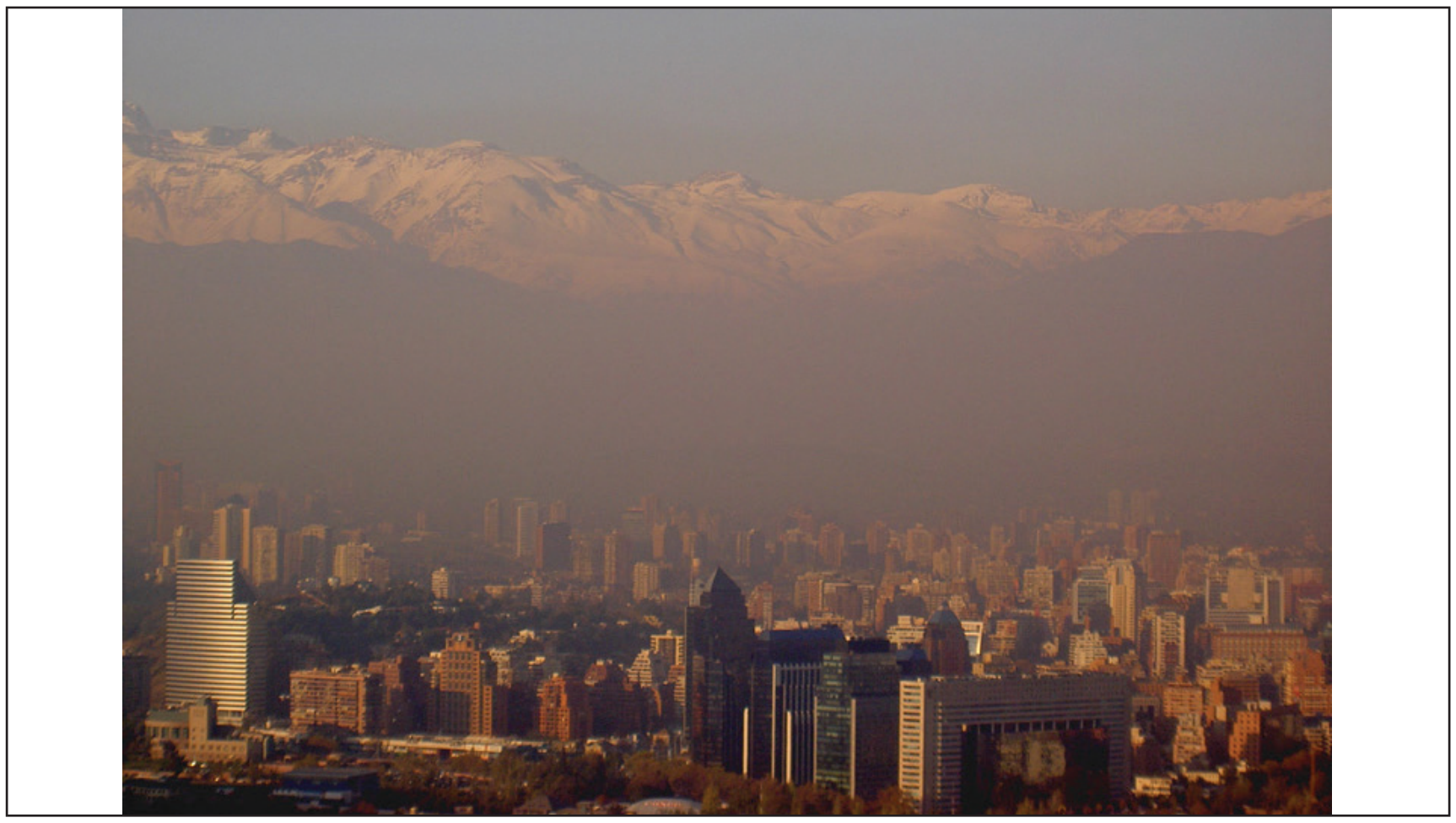 Figure 5: A layer of smog covering the Chilean city of Santiago