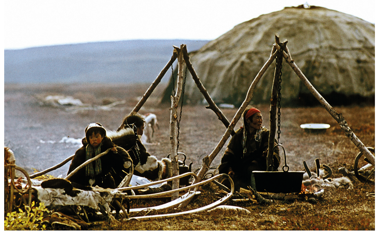 Figure 5(b): A family of Chukchi outside their yaranga in Siberia
