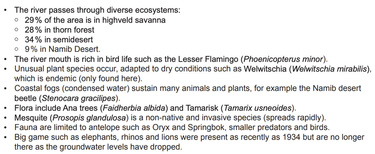 Figure 3(a): Ecological features of Swakop River Valley